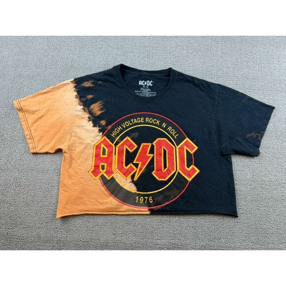 ACDC Tops - AC/DC T-Shirt Women's Medium Black High Voltage Rock & Roll Cotton Half Shirt